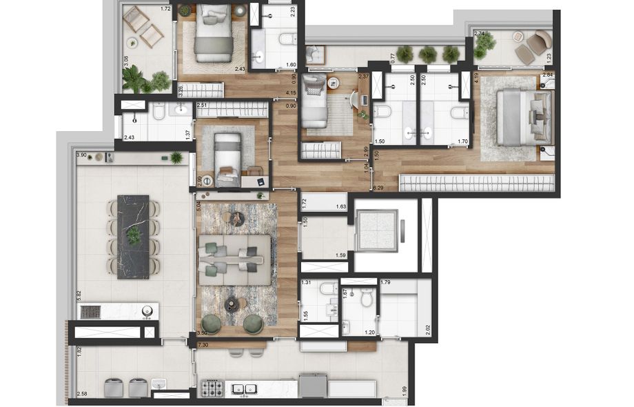 Apartamento de Alto Padrão no Mirant Ibirapuera - Unidade 61